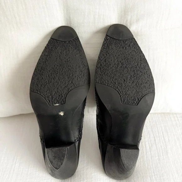 White Mountain Black Leather Western Mules - Picture 6 of 7